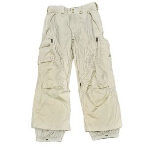 👖🏂 RONIN Y2K Snowboard Cargo Pants‎ Khaki Techwear Ski Snow l Sz M l 35" Waist
